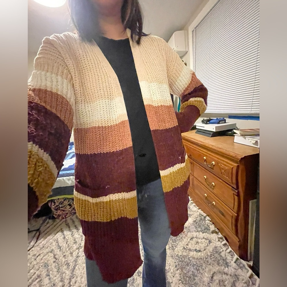 Hippie Rose Multicolor Striped Cardigan